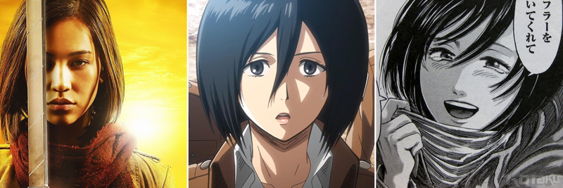 Illustration for article titled Attack on Titan Movie Stars Versus the Anime and Manga Characters